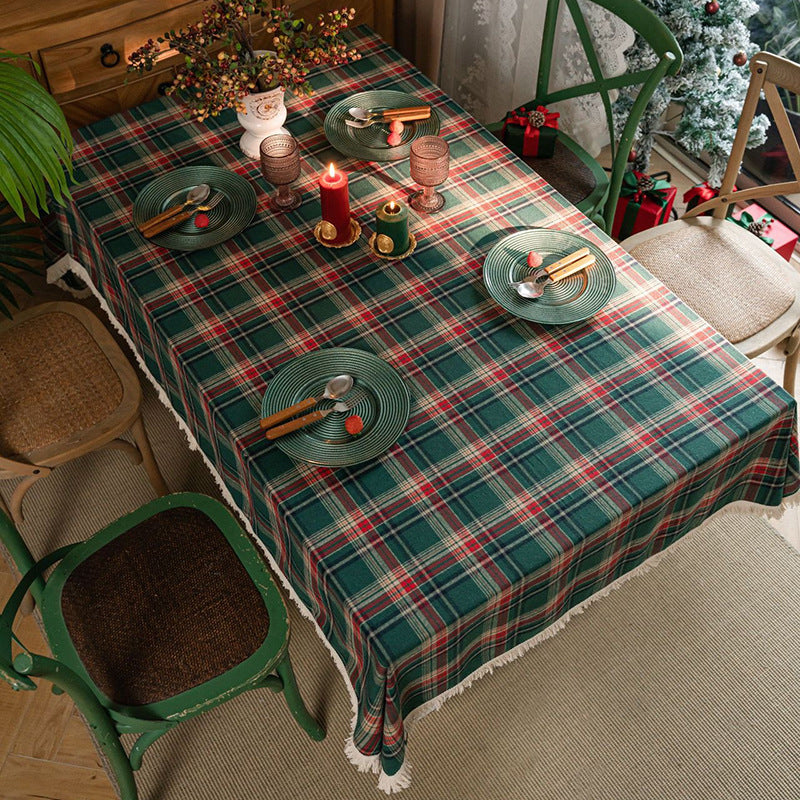 Wholesale Holiday Christmas Plaid Tablecloth Plaid Fashion Tablecloth